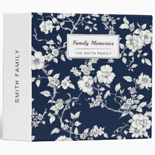 Blue Vintage Floral Toile Pattern (12) Binder