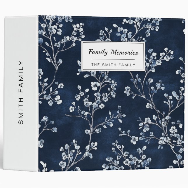 Blue Vintage Floral Toile Pattern (13) Binder (Front/Spine)