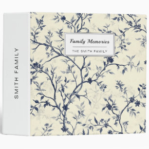 Blue Vintage Floral Toile Pattern (1) Binder
