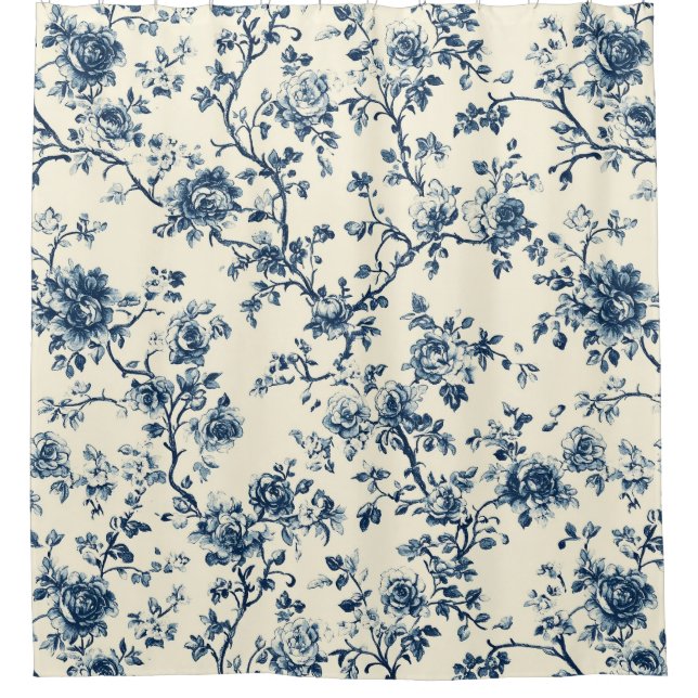 Blue Vintage Floral Toile Pattern (2) (Front)