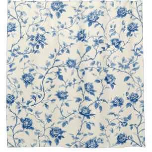 Blue Vintage Floral Toile Pattern (3)