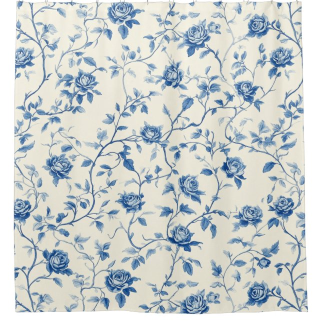 Blue Vintage Floral Toile Pattern (3) (Front)