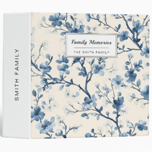Blue Vintage Floral Toile Pattern (4) Binder