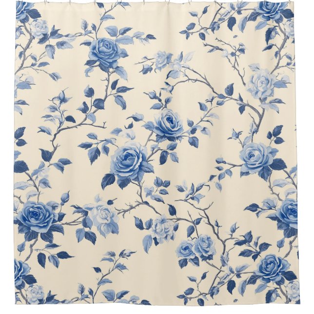 Blue Vintage Floral Toile Pattern (6) (Front)