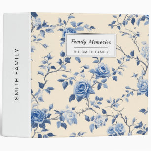 Blue Vintage Floral Toile Pattern (6) Binder