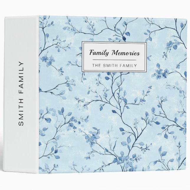 Blue Vintage Floral Toile Pattern (7) Binder (Front/Spine)