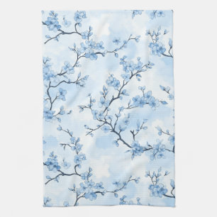 Blue Vintage Floral Toile Pattern (8) Kitchen Towel