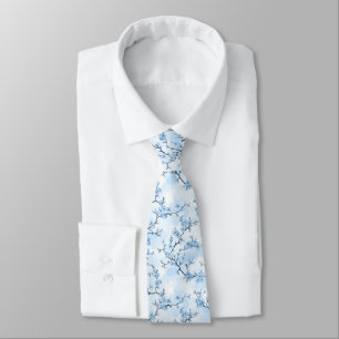 Blue Vintage Floral Toile Pattern (8) Tie