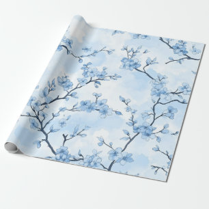 Blue Vintage Floral Toile Pattern (8) Wrapping Paper