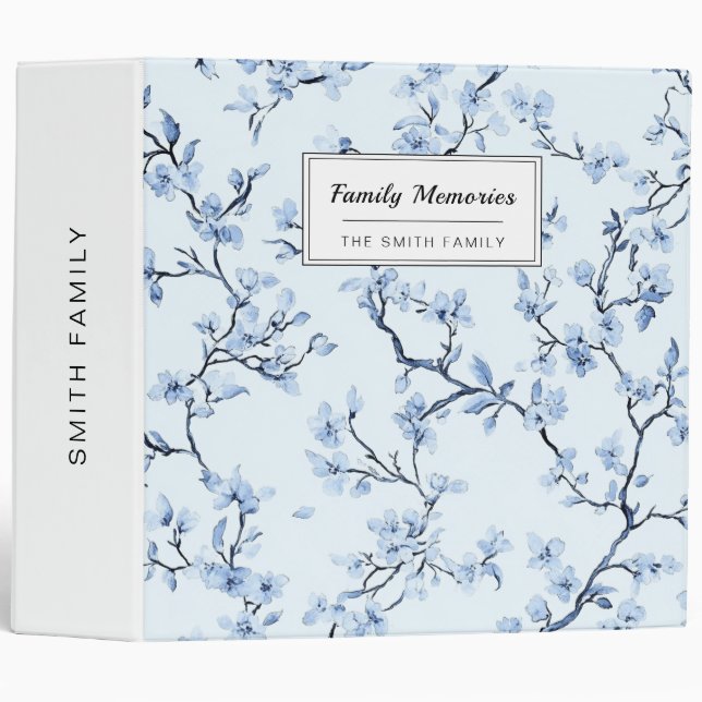 Blue Vintage Floral Toile Pattern (9) Binder (Front/Spine)