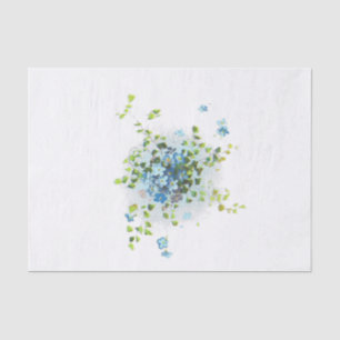 Blue Vintage Forget-Me-Nots Tissue Paper