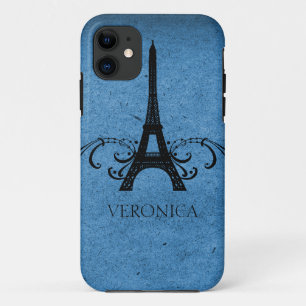 Blue Vintage French Flourish iPhone 11 Case