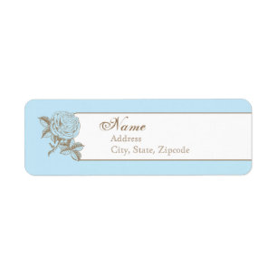 Blue Vintage French Return Address Label