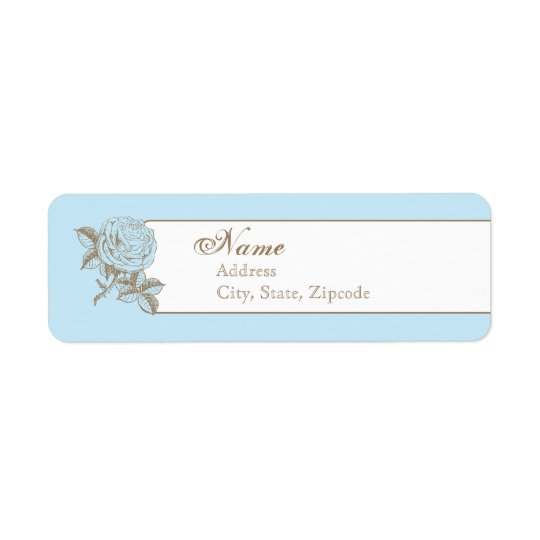 Blue Vintage French Return Address Label