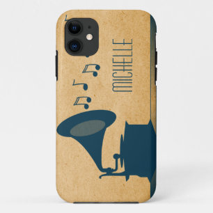 Blue Vintage Gramophone BT iPhone 5 Case