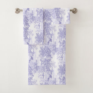 Blue Vintage Landscape With Columns And Urns Toile Bath Towel Set