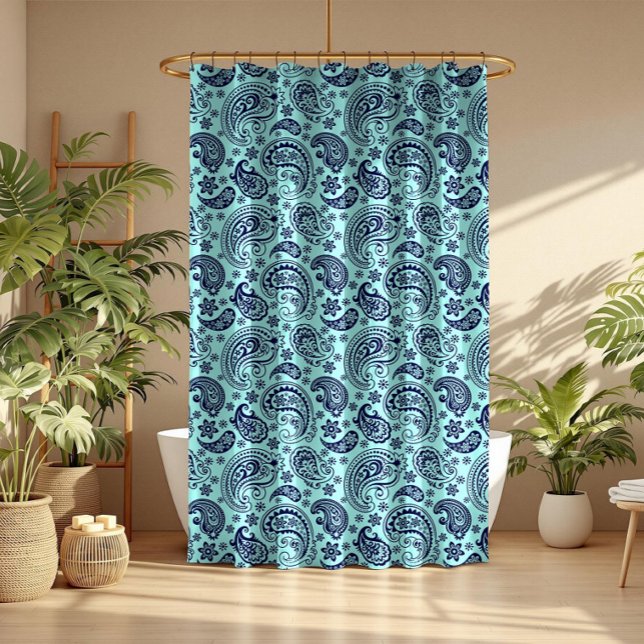 Blue vintage paisley on mint-green (Creator Uploaded)