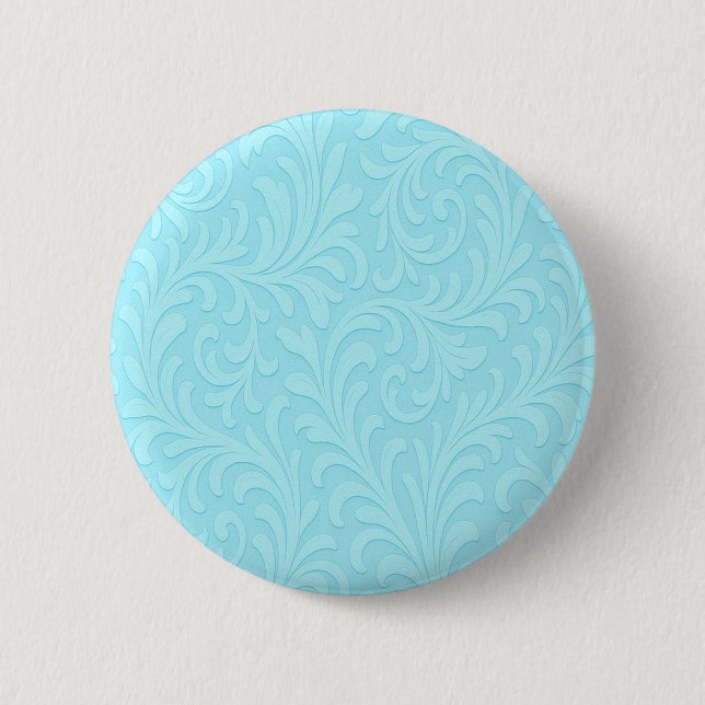 blue vintage pattern 2 inch round button (Front)