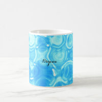 Blue Vintage Retro Glamour Circle Art Swirl