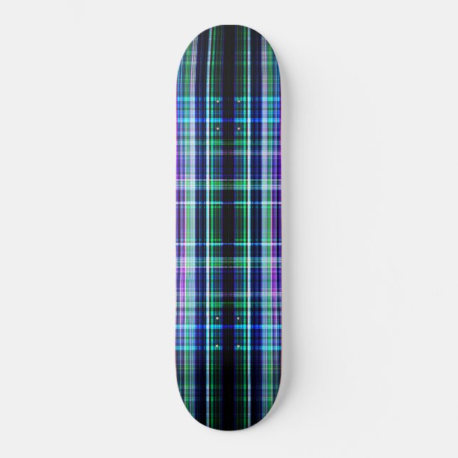 Blue vintage rough stripes pattern skateboard (Front)