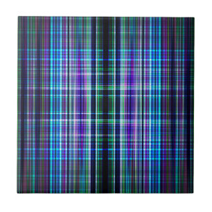 Blue vintage rough stripes pattern tile