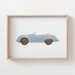 Blue Vintage Speedster Kids Room Decor<br><div class="desc">This illustrated vintage speedster print is a beautiful and affordable way to decorate your nursery,  kids room,  or any wall that needs a bit of love!</div>