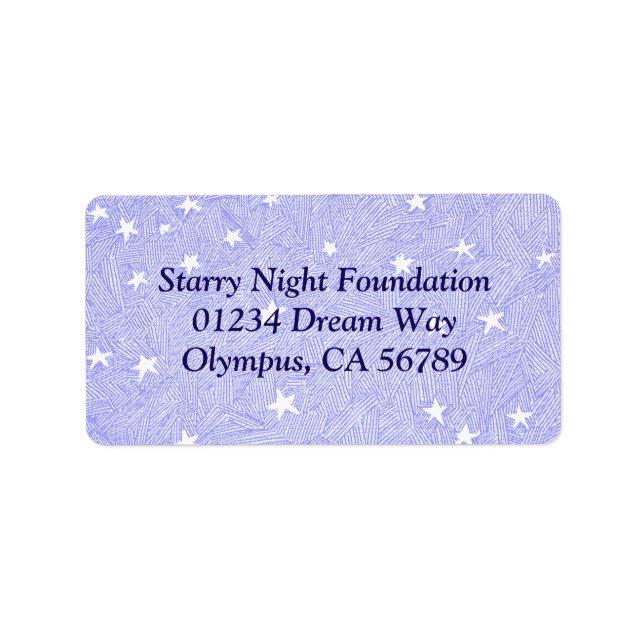 Blue Vintage Stars Etching Custom Address Label (Front)