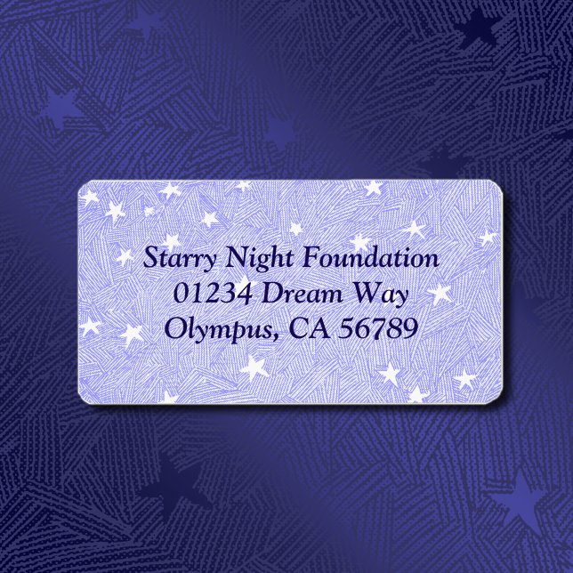 Blue Vintage Stars Etching Custom Address Label (Rustic editable stars etching address labels)