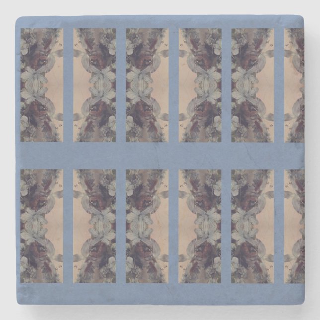 Blue Vintage Stone Coaster (Front)