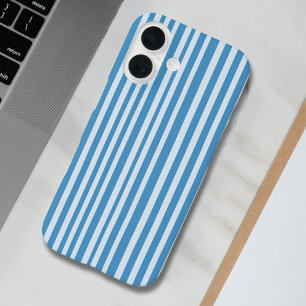 Blue Vintage Stripes Pattern iPhone 16 Case