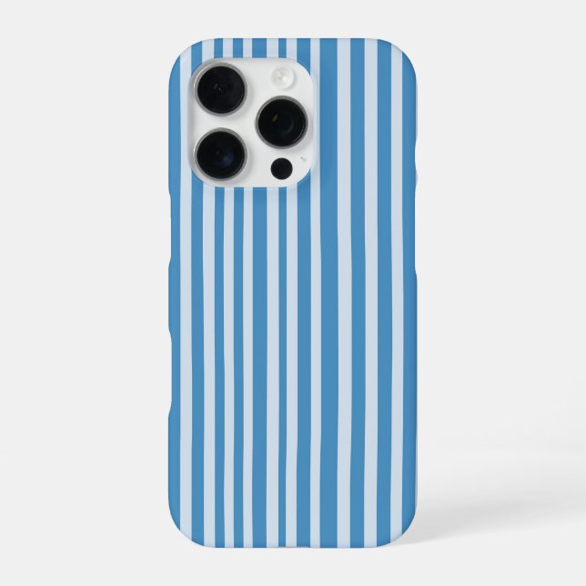 Blue Vintage Stripes Pattern iPhone Case (Back)