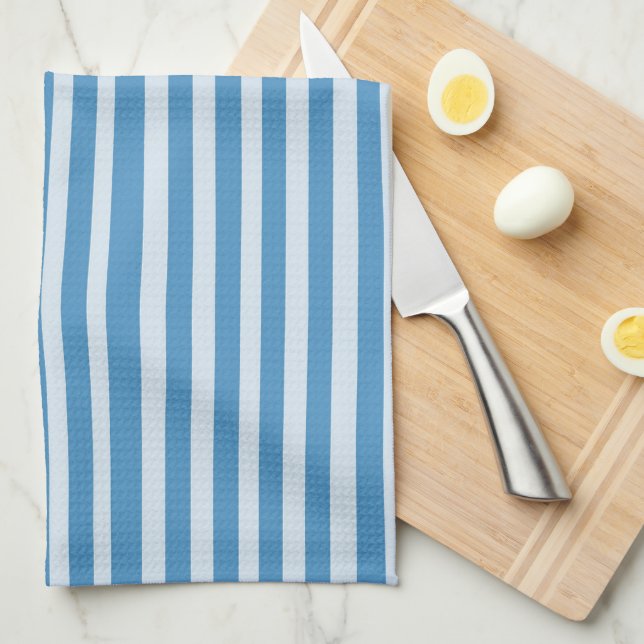 Blue Vintage Stripes Pattern Kitchen Towel (Quarter Fold)