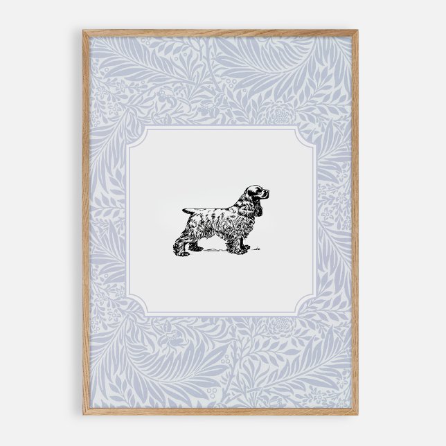Blue vintage style, nursery dog  poster (Creator Uploaded)