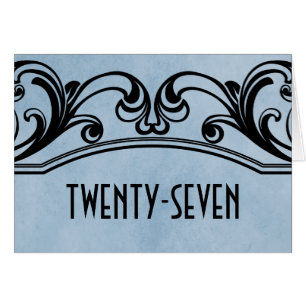 Blue Vintage Swirls Table Number Card