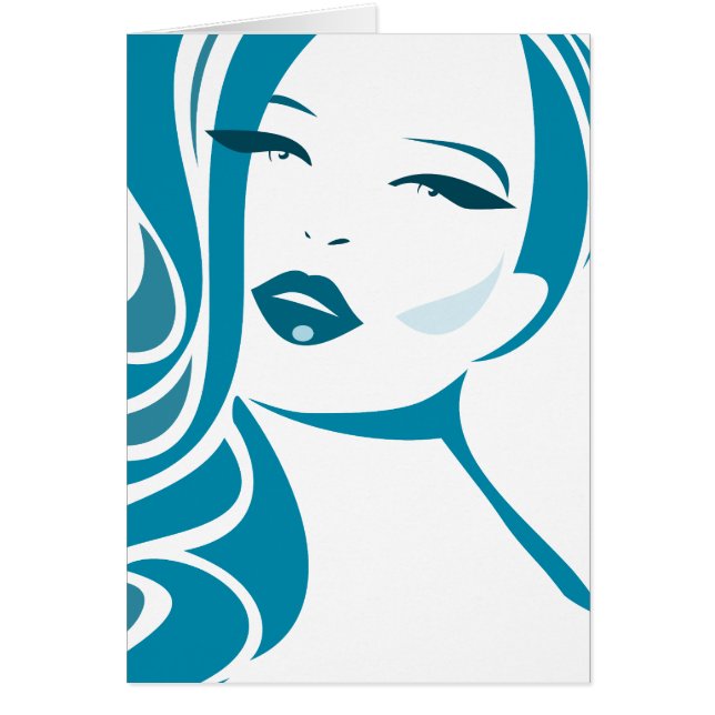 Blue Vintage Woman Face (Front)