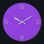 Blue Violet 8A2BE2 Colour - Add a Name Option Large Clock<br><div class="desc">Add a name, initials or some text, or keep the colour alone. Colour coordinates with other items in the store based on the name and the HEX code (six-digit hex triplet) shown. Use this code to mix, match and customize any other item to go with this, or to add to...</div>