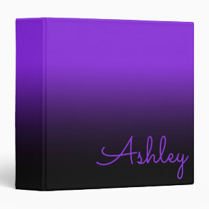 Blue Violet and Black Ombre Binder