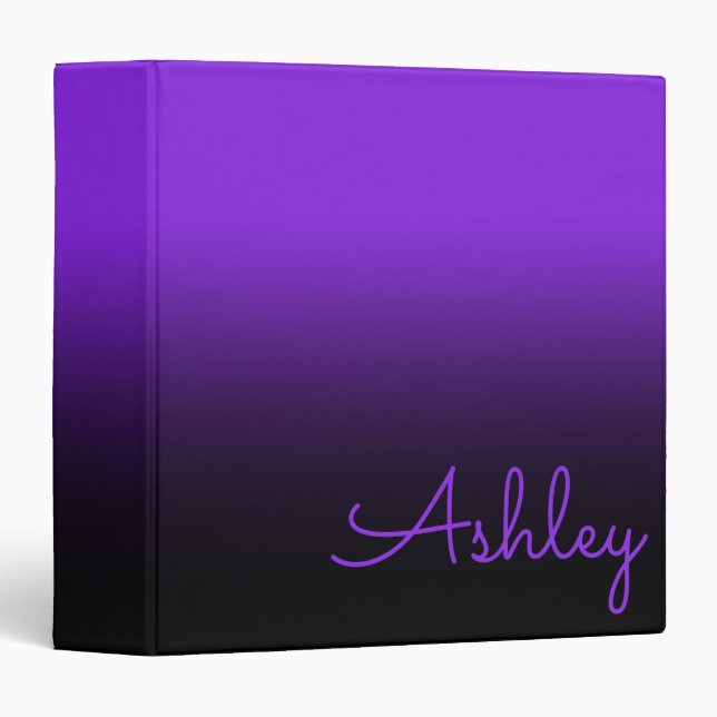 Blue Violet and Black Ombre Binder (Front/Spine)
