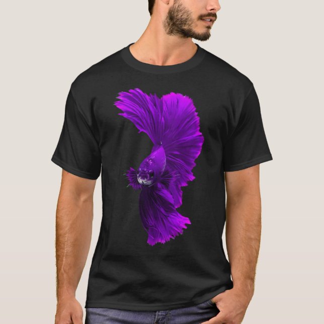 Blue violet Beta Fish T-Shirt (Front)