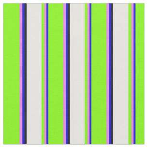 Blue, Violet, Chartreuse, White & Black Coloured Fabric
