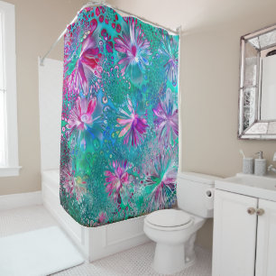 Blue, Violet, Emerald Acrylic Painting Colourful