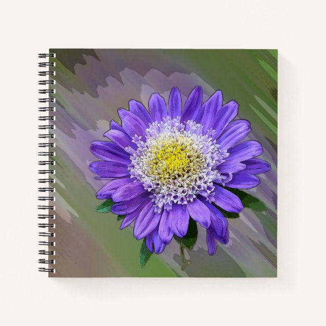 blue violet flower notebook (Front)