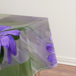 blue violet flower tablecloth