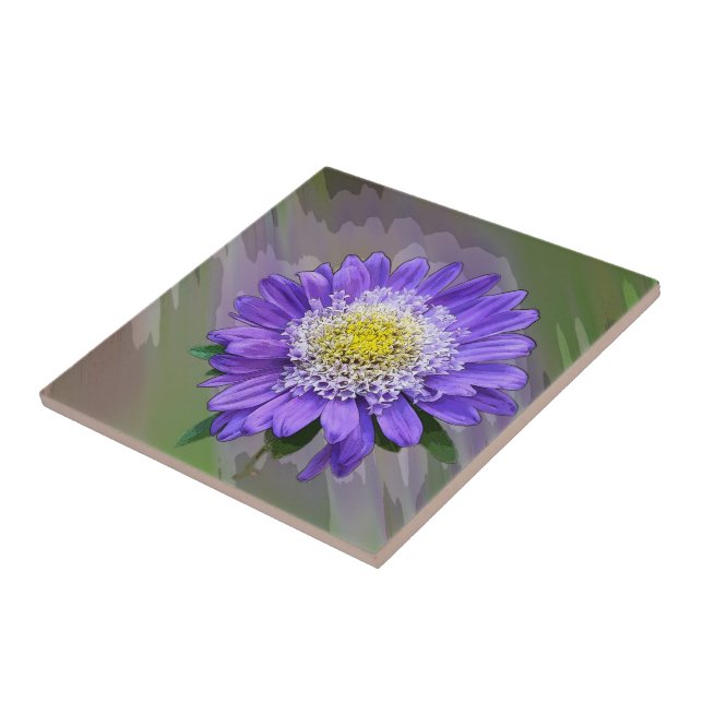 blue violet flower tile (Side)