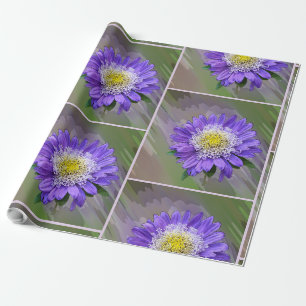 blue violet flower wrapping paper