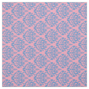 Blue Violet Frosted Orchid Damask Fabric