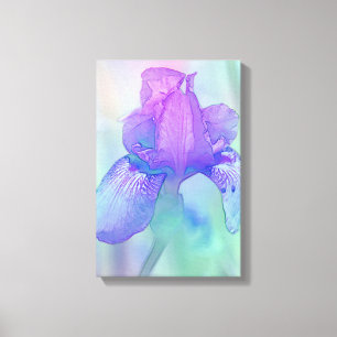 Blue Violet Iris Digital Watercolor Canvas Print