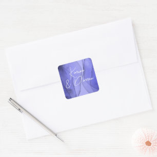 Blue violet lavender square sticker