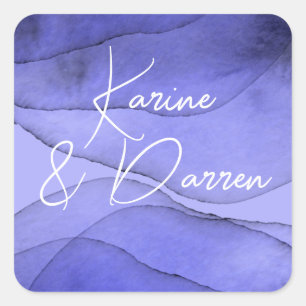 Blue violet lavender  square sticker