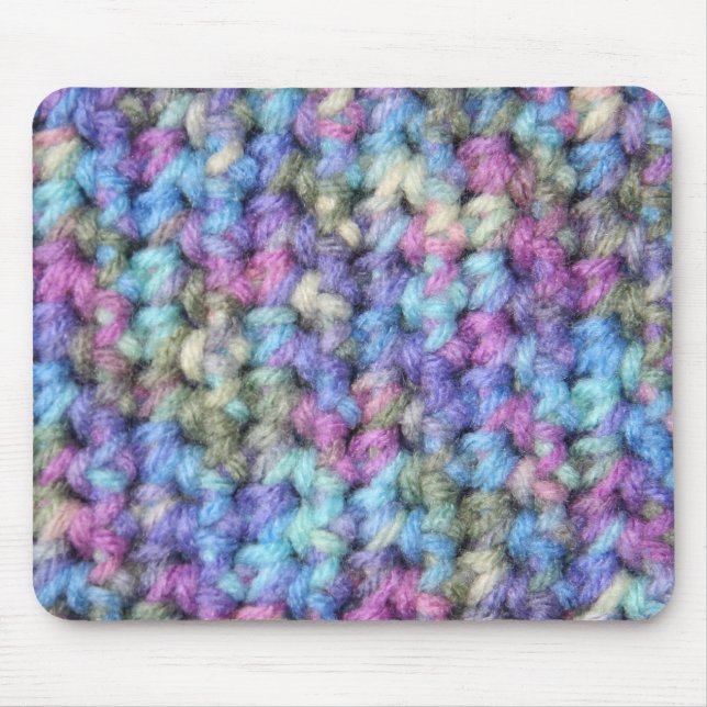Blue Violet Multi Colour Crochet Mouse Pad (Front)